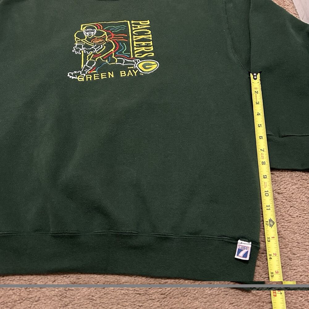 Logo 7 Green Bay Packers Vintage Sweatshirt Embroidered Graphic Size XL *READ - Picture 5 of 10